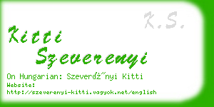 kitti szeverenyi business card